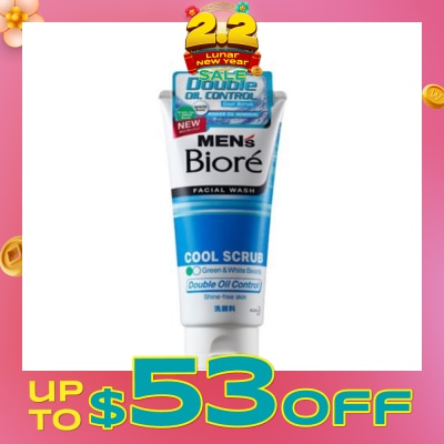MEN'S BIORE Double Oil Control Cool Scrub