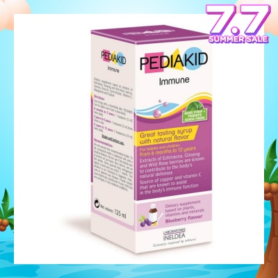 PEDIAKID Immune Great Tasting Syrup Dietry Supplement Blueberry Flavour (From 6mths to 12yrs old) 125ml