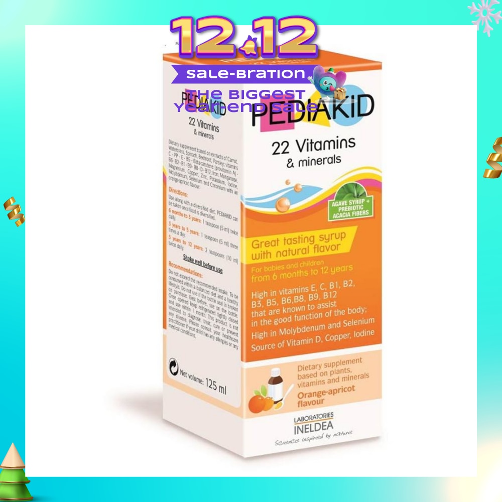 23 Vitamins & Minerals Great Tasting Syrup Dietry Supplement Orange-Apricot Flavour (From 6mths to 12yrs old) 125ml