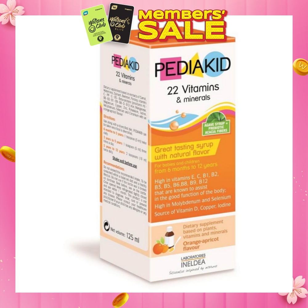 23 Vitamins & Minerals Great Tasting Syrup Dietry Supplement Orange-Apricot Flavour (From 6mths to 12yrs old) 125ml