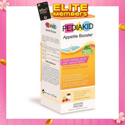 PEDIAKID Appetite Booster Great Tasting Syrup Dietry Supplement Raspberry Flavour (From 6mths to 12yrs old) 125ml