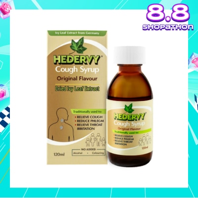 HEDERVY Cough Syrup Original (To Relieve Cough, Reduce Phlegm & Relieve Throat Irritation) 120ml