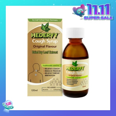 HEDERVY Cough Syrup Original (To Relieve Cough, Reduce Phlegm & Relieve Throat Irritation) 120ml
