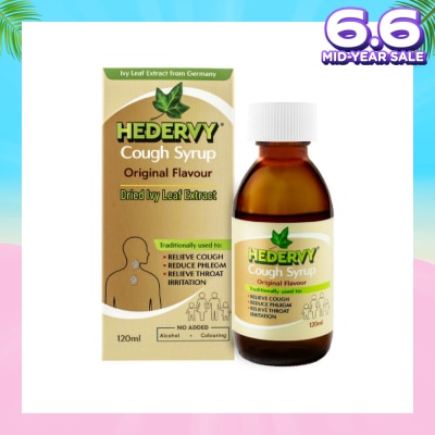 HEDERVY Cough Syrup Original (To Relieve Cough, Reduce Phlegm & Relieve Throat Irritation) 120ml