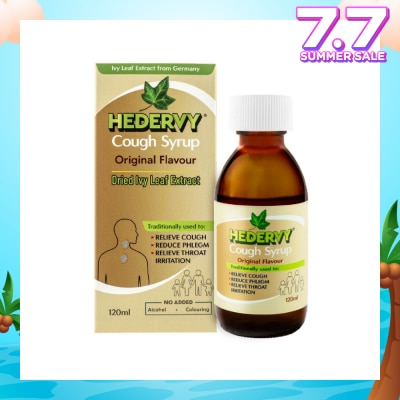HEDERVY Cough Syrup Original (To Relieve Cough, Reduce Phlegm & Relieve Throat Irritation) 120ml