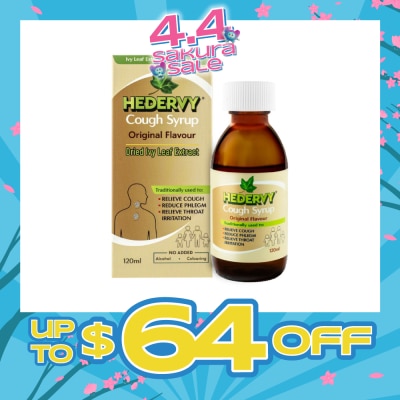 HEDERVY - Cough Syrup Original (To Relieve Cough, Reduce Phlegm & Relieve Throat Irritation) 120ml