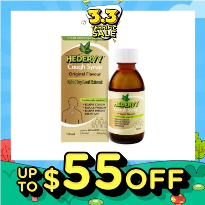 HEDERVY Cough Syrup Original (To Relieve Cough, Reduce Phlegm & Relieve Throat Irritation) 120ml