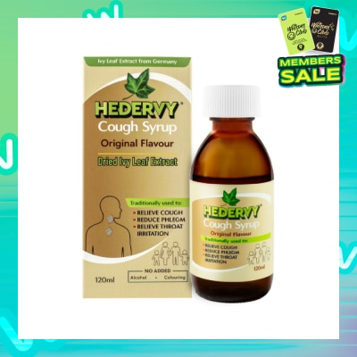 HEDERVY Cough Syrup Original (To Relieve Cough, Reduce Phlegm & Relieve Throat Irritation) 120ml