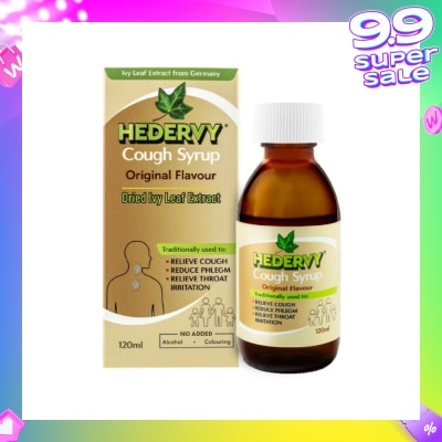 HEDERVY Cough Syrup Original (To Relieve Cough, Reduce Phlegm & Relieve Throat Irritation) 120ml