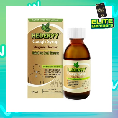 HEDERVY Cough Syrup Original (To Relieve Cough, Reduce Phlegm & Relieve Throat Irritation) 120ml