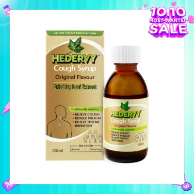 HEDERVY Cough Syrup Original (To Relieve Cough, Reduce Phlegm & Relieve Throat Irritation) 120ml