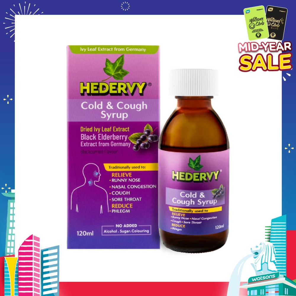 Cold & Cough Syrup Blackcurrant (To Relieve Runny Nose, Nasal Congestion, Cough, Sore Throat & Reduce Phlegm)