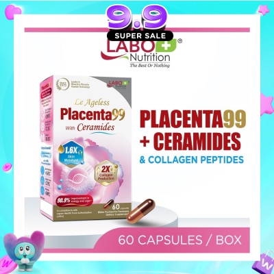 LABO NUTRITION - Le Ageless Placenta99 with Ceramides & Collagen Peptides Anti-Aging Beauty Supplement Capsule (For Skin, Energy, Menopause & Hormonal Support) 60s image