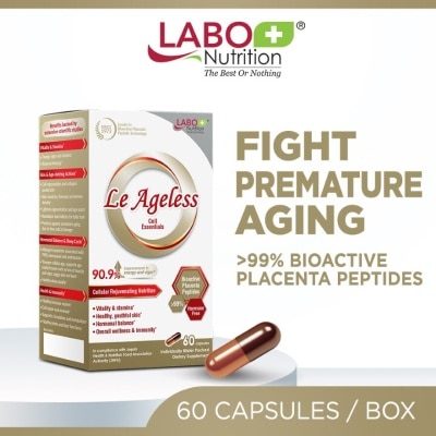 LABO NUTRITION Le Ageless Cell Essential Capsule (Placenta Peptides for Anti-Aging + Hair +  Menopause & Hormonal Support) 60s