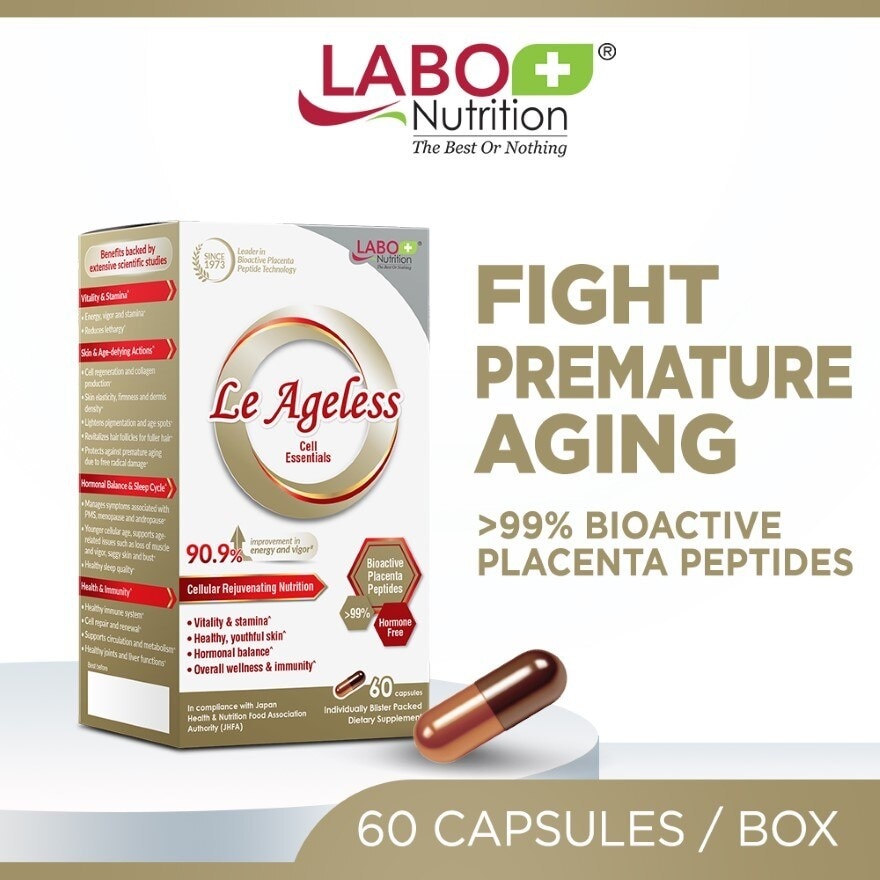 Le Ageless Cell Essential Capsule (Placenta Peptides for Anti-Aging + Hair +  Menopause & Hormonal Support) 60s