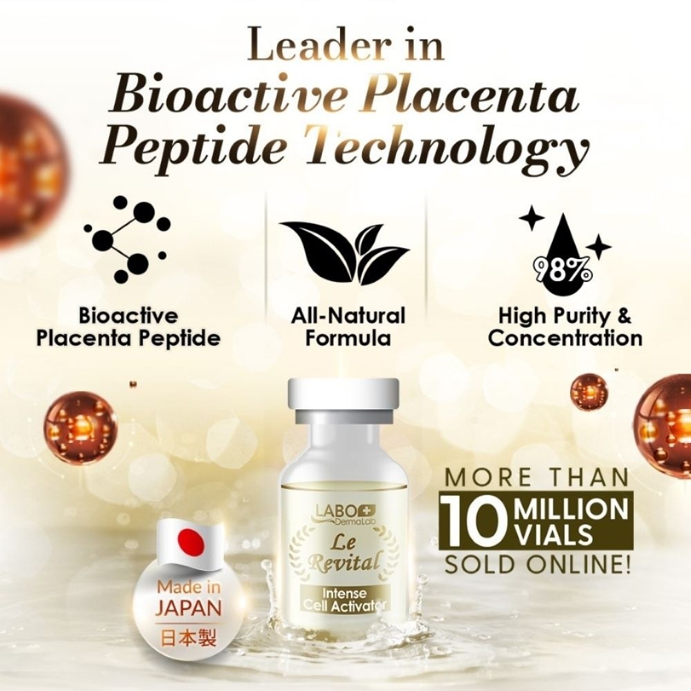 Le Revital Intense Cell Activator (Anti-Aging Serum with Placenta Peptides + Healing Skin Essence to Repair + Firm + Soothe for Fair & Radiant Skin ) 6ml x 4s