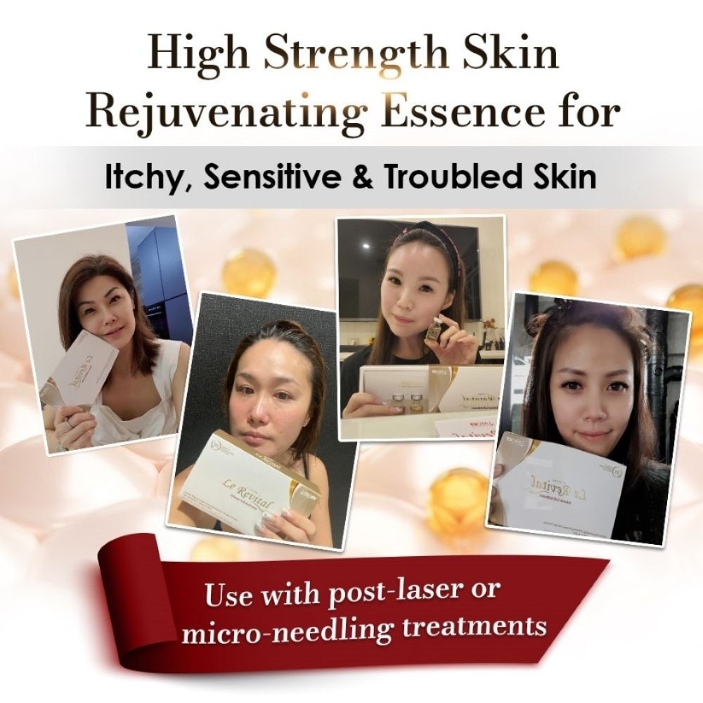 Le Revital Intense Cell Activator (Anti-Aging Serum with Placenta Peptides + Healing Skin Essence to Repair + Firm + Soothe for Fair & Radiant Skin ) 6ml x 4s