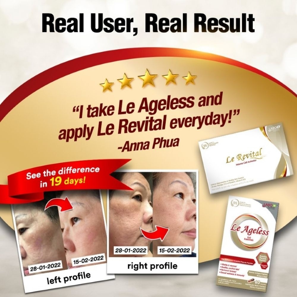 Le Revital Intense Cell Activator (Anti-Aging Serum with Placenta Peptides + Healing Skin Essence to Repair + Firm + Soothe for Fair & Radiant Skin ) 6ml x 4s