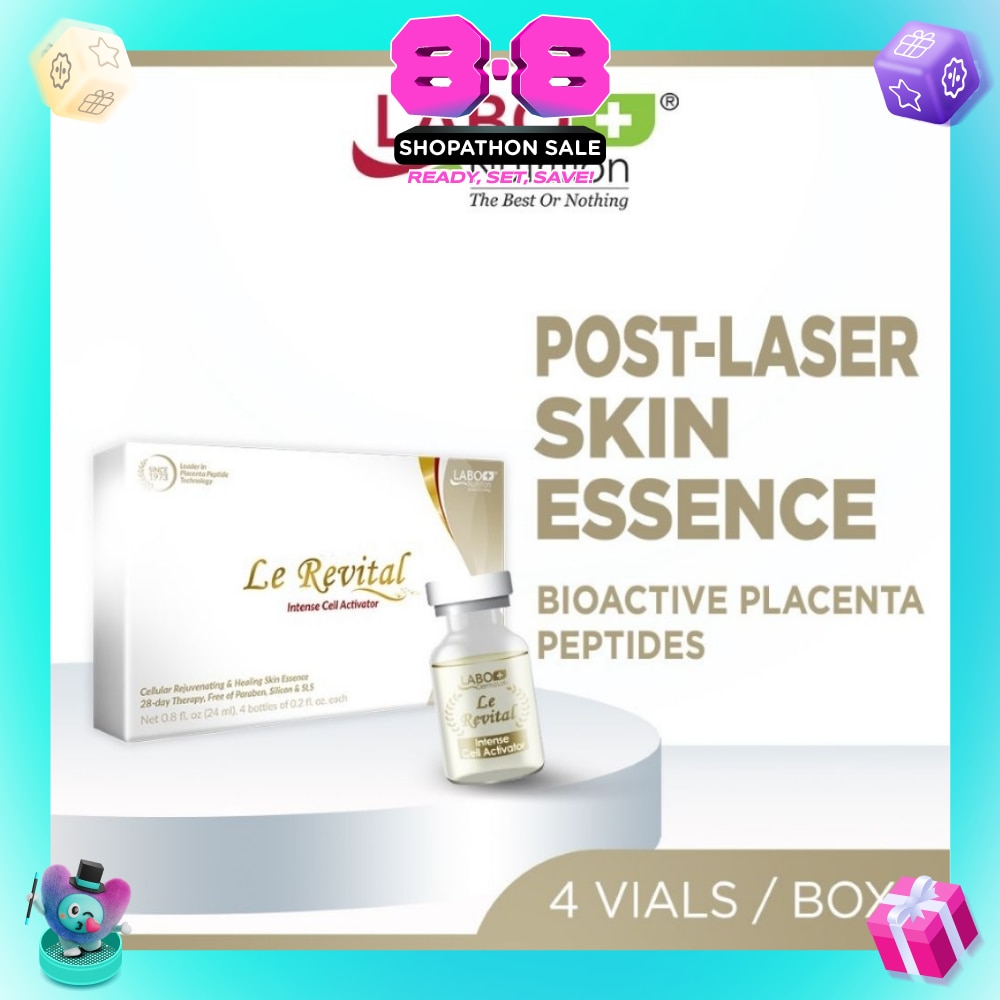 Le Revital Intense Cell Activator (Anti-Aging Serum with Placenta Peptides + Healing Skin Essence to Repair + Firm + Soothe for Fair & Radiant Skin ) 6ml x 4s