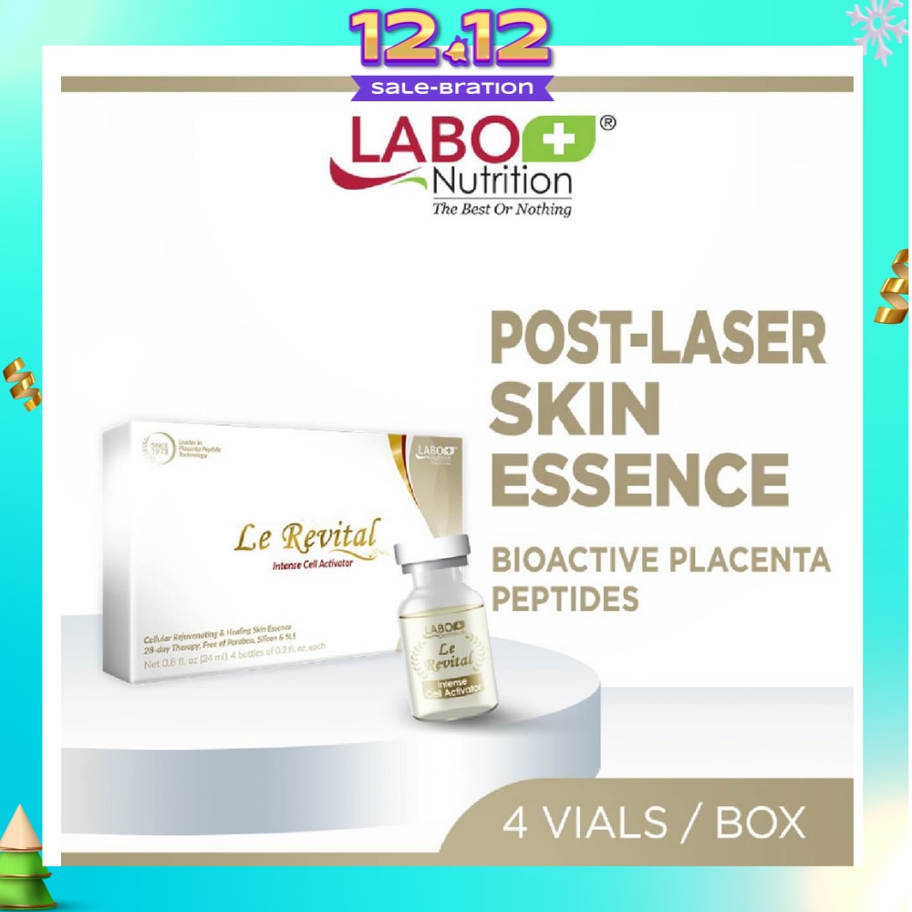 Le Revital Intense Cell Activator (Anti-Aging Serum with Placenta Peptides + Healing Skin Essence to Repair + Firm + Soothe for Fair & Radiant Skin ) 6ml x 4s