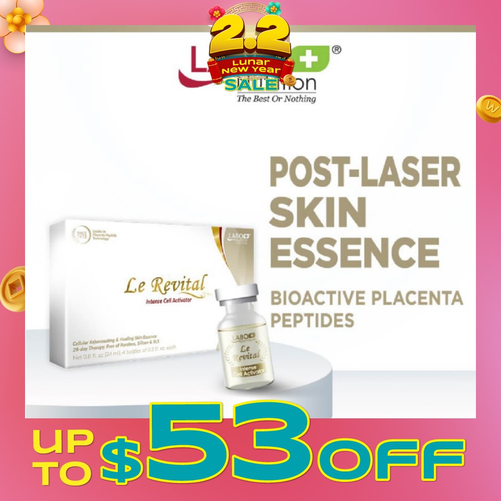 Le Revital Intense Cell Activator (Anti-Aging Serum with Placenta Peptides + Healing Skin Essence to Repair + Firm + Soothe for Fair & Radiant Skin ) 6ml x 4s