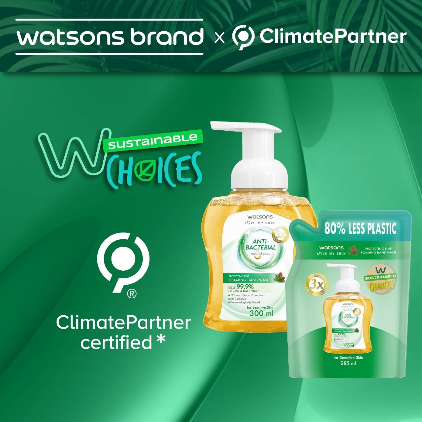 Anti-Bacterial Protecting Fine Foaming Hand Wash Refill Pack (For Sensitive Skin) 285ml