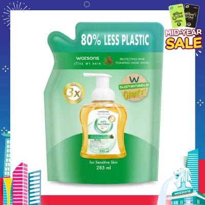 WATSONS Anti-Bacterial Protecting Fine Foaming Hand Wash Refill Pack (For Sensitive Skin) 285ml