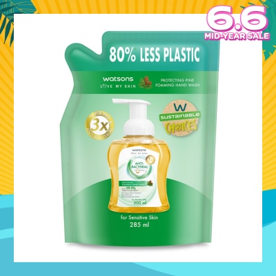 WATSONS Anti-Bacterial Protecting Fine Foaming Hand Wash Refill Pack (For Sensitive Skin) 285ml