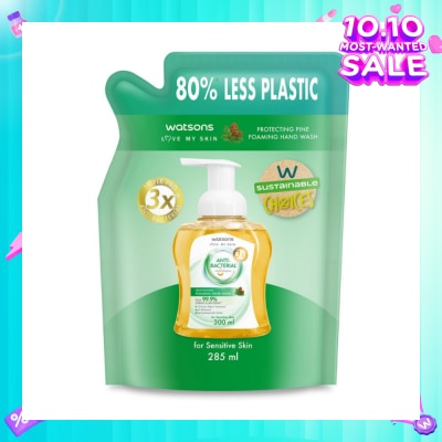 WATSONS Anti-Bacterial Protecting Fine Foaming Hand Wash Refill Pack (For Sensitive Skin) 285ml