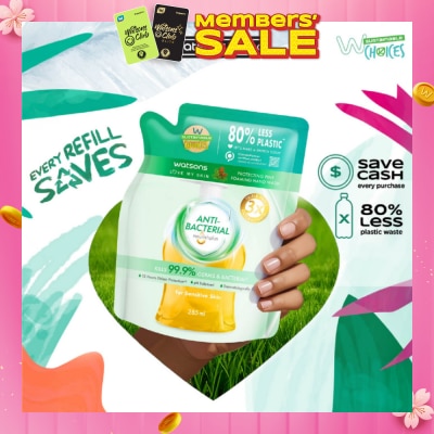 WATSONS Anti-Bacterial Protecting Fine Foaming Hand Wash Refill Pack (For Sensitive Skin) 285ml