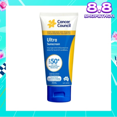 CANCER COUNCIL Ultra Sunscreen SPF50+ UVA/UVB (Protective Lotion For Harsh UV Conditions) 35ml