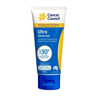 CANCER COUNCIL Ultra Sunscreen SPF50+ UVA/UVB (Protective Lotion For Harsh UV Conditions) 35ml