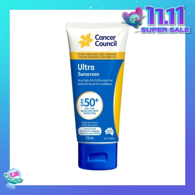 CANCER COUNCIL Ultra Sunscreen SPF50+ UVA/UVB (Protective Lotion For Harsh UV Conditions) 35ml