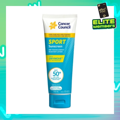 CANCER COUNCIL Sport Sunscreen SPF50+ UVA/UVB (Dry Touch & Sweat Resistant Lotion) 110ml