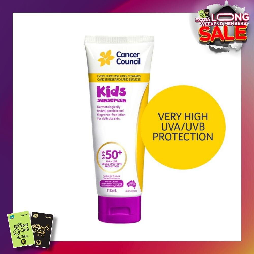 Kids Sunscreen SPF50+ UVA/UVB (Free-Paraben & Fragrance For Delicate Skin) 110ml