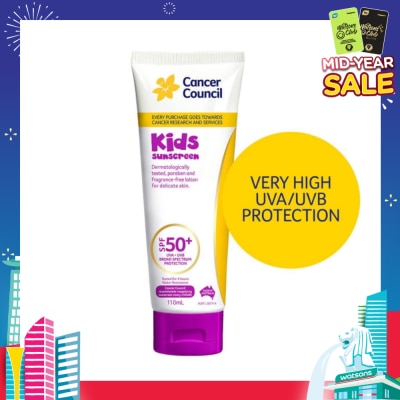 CANCER COUNCIL Kids Sunscreen SPF50+ UVA/UVB (Free-Paraben & Fragrance For Delicate Skin) 110ml