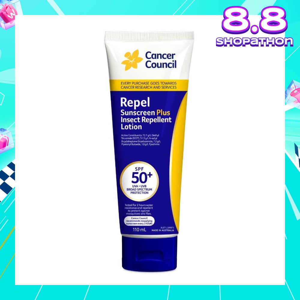 Repel Sunscreen + Insect Repellent Lotion SPF50+ UVA/UVB (To Protect Against Mosquitos & Flies) 110ml