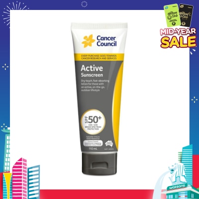 CANCER COUNCIL Active Sunscreen SPF50+ UVA/UVB (Fast-Absorbing) 110ml