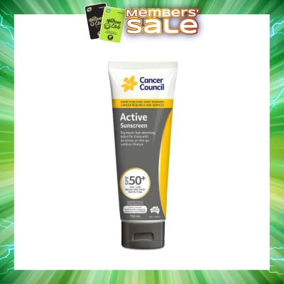 CANCER COUNCIL - Active Sunscreen SPF50+ UVA/UVB (Fast-Absorbing) 110ml