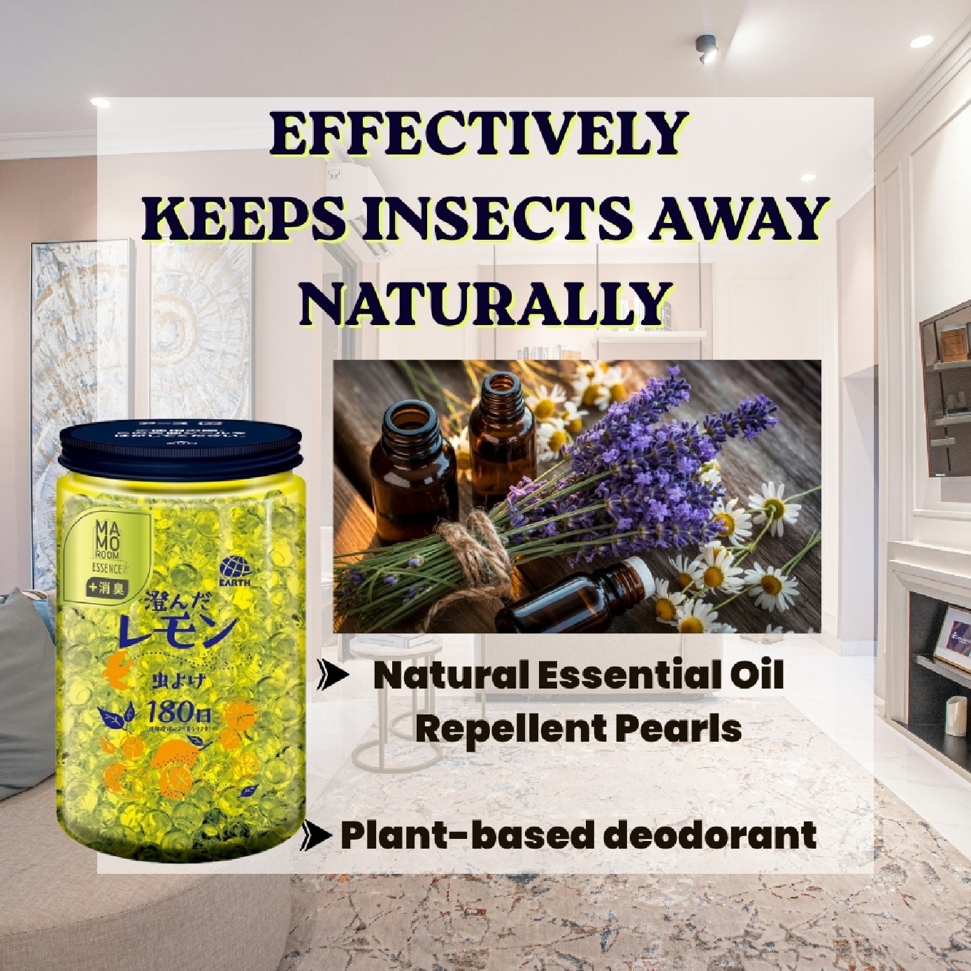 Mamoroom Essence Insect Repellent & Deodorizing Beads Lemon 500g