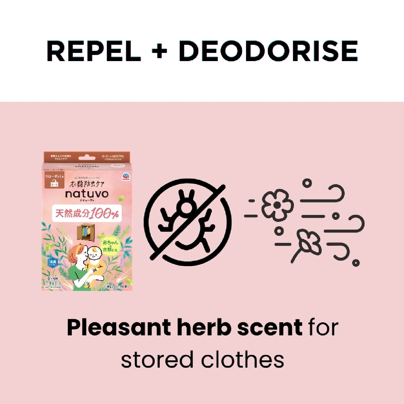 Natuvo Closet Moth Repellent & Air Freshener 3s