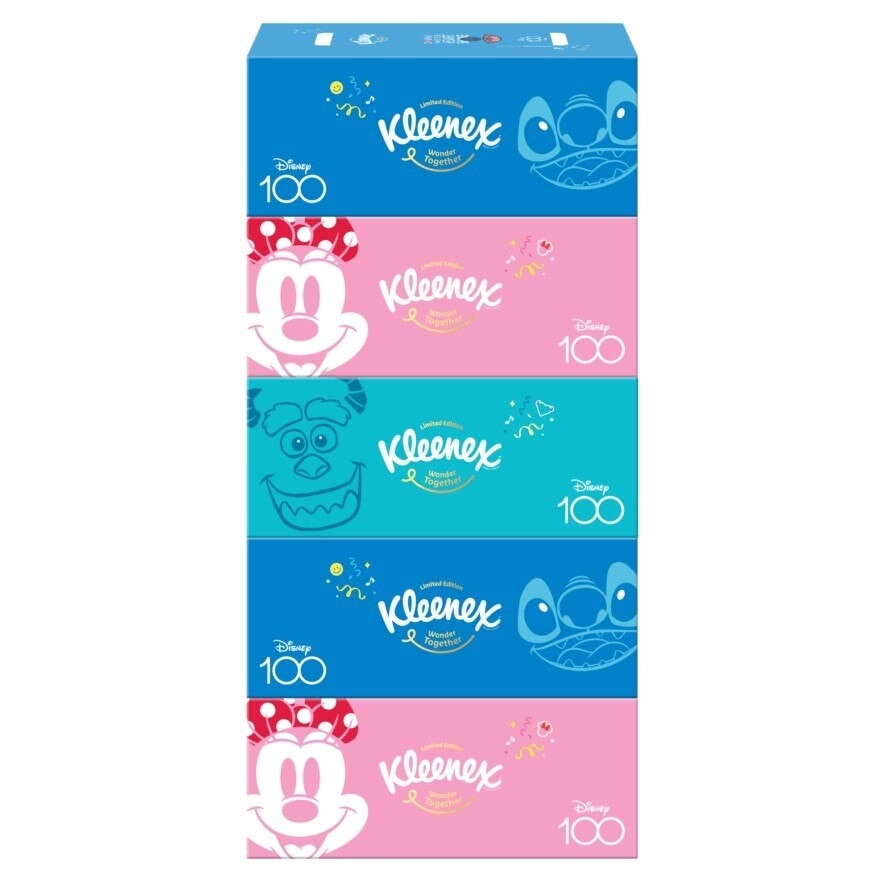 Limted Edition Disney 100 3ply Ultra Soft Facial Tissue Box A 90s x 5 Boxes (per pack)