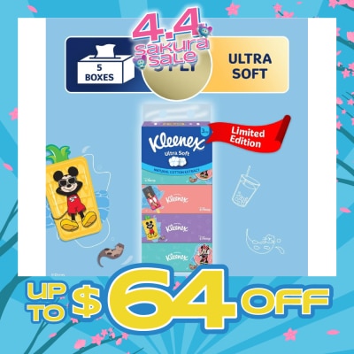 KLEENEX - Limted Edition Disney 100 3ply Ultra Soft Facial Tissue Box B 90s x 5 Boxes (per pack)