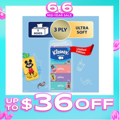 KLEENEX - Limted Edition Disney 100 3ply Ultra Soft Facial Tissue Box B 90s x 5 Boxes (per pack)