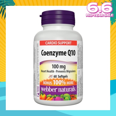 WEBBER NATURALS Coenzyme Q10 100mg 60's Softgels
