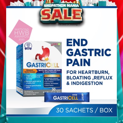 LABO NUTRITION - GastricCell Sachet (To Relieve Acid Reflux, Heartburn, Bloat, Indigestion, Burping, Regulate Gastric Acid - End Recurring Gastric Problems) 30s