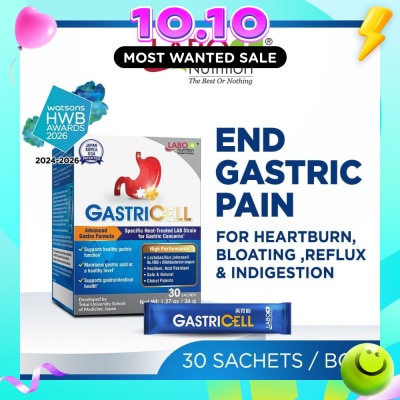 LABO NUTRITION GastriCELL Gastric Comfort & Acid Balance Sachet (Acid Reflux, Heartburn, Bloating, Indigestion, & Burping) 30s image