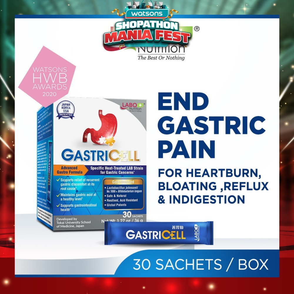 GastricCell Sachet (To Relieve Acid Reflux, Heartburn, Bloat, Indigestion, Burping, Regulate Gastric Acid - End Recurring Gastric Problems) 30s