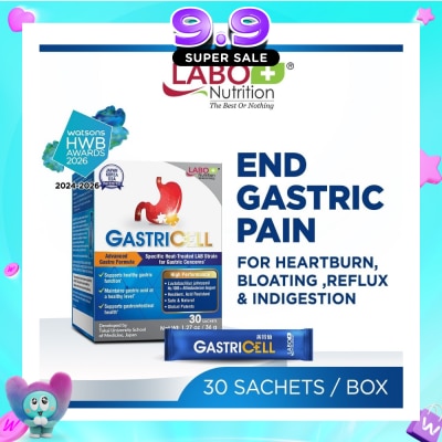 LABO NUTRITION - GastriCELL Gastric Comfort & Acid Balance Sachet (Acid Reflux, Heartburn, Bloating, Indigestion, & Burping) 30s image