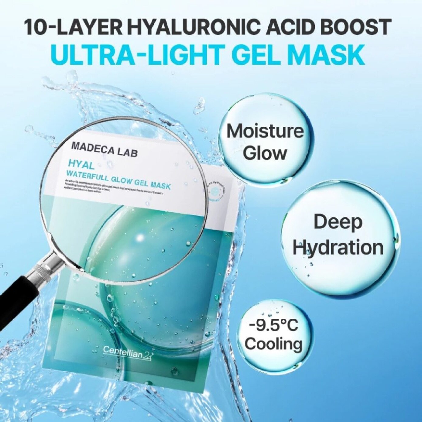 Madeca Lab Hyal Waterfull Glow Gel Mask 5s